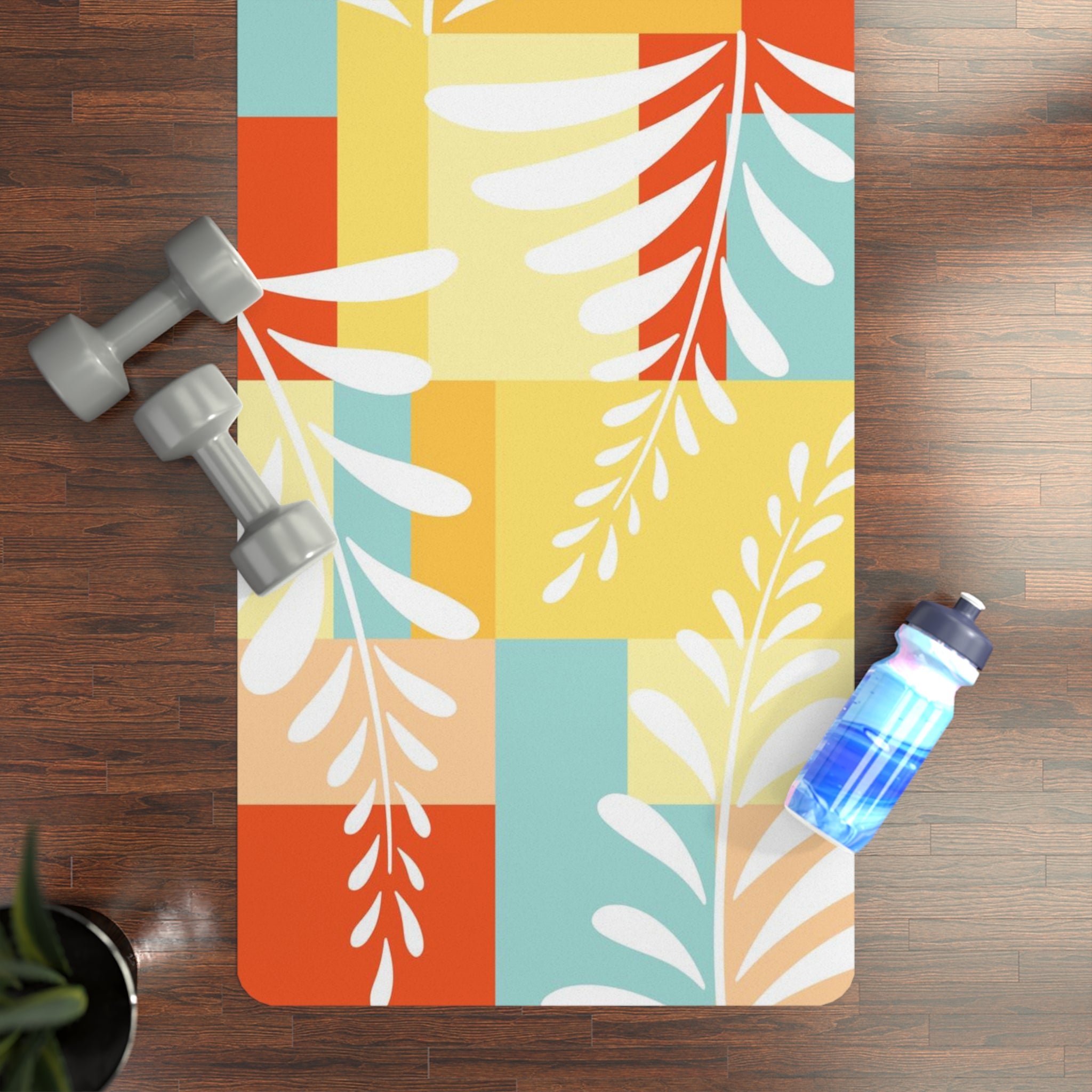 Summer Colorblock Rubber Yoga Mat