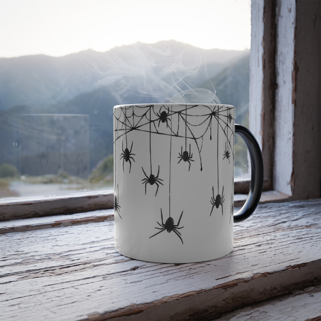 Falling Spiders Color Changing Mug