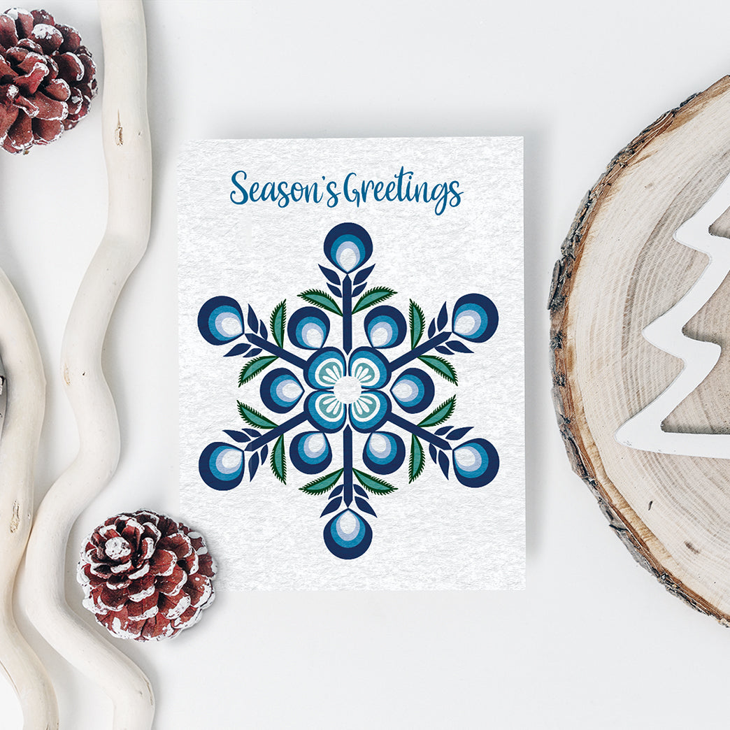 Téli Snowflake Greeting Cards