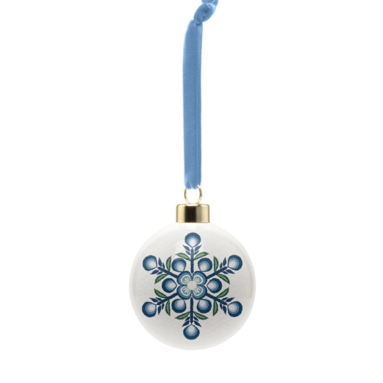 Téli Snowflake Bone China Bauble