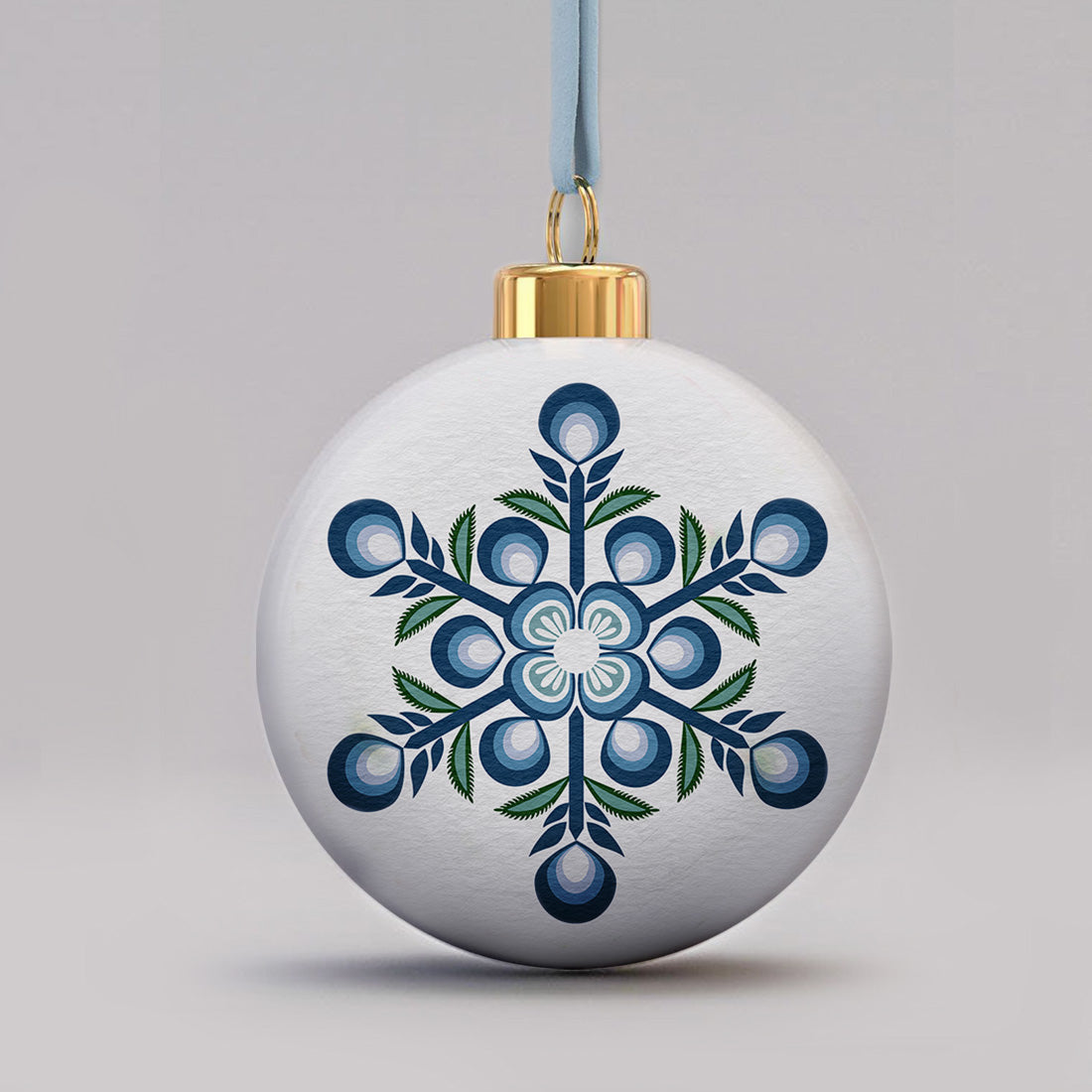 Téli Snowflake Bone China Bauble